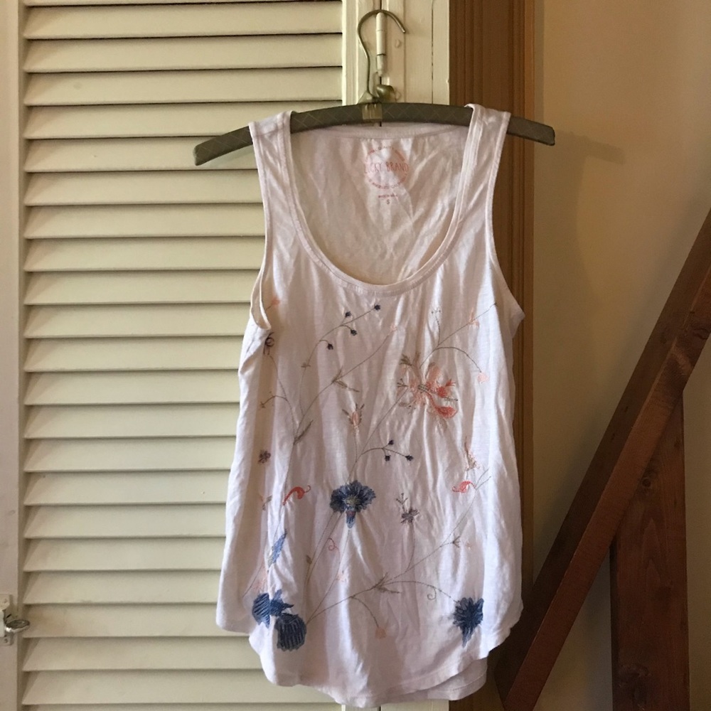 🌿🌻🌸Lucky Brand Floral Embroidered Tank